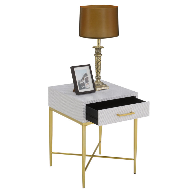 Everly Quinn Hesson Cross Legs End Table with Storage & Reviews Wayfair